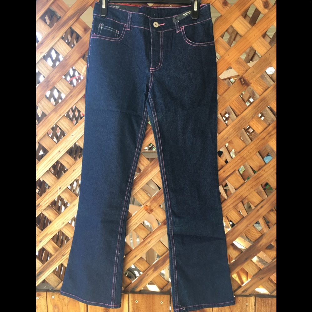 Faded glory dark wash wide leg jeans